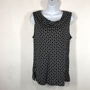 Talbots black and white sleeveless blouse size small petite